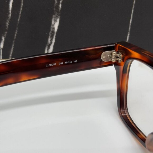 NEW CELINE CL50011F 054 BROWN HAVANA SQUARE WOMEN CELINE EYEGLASSES - Picture 9 of 10